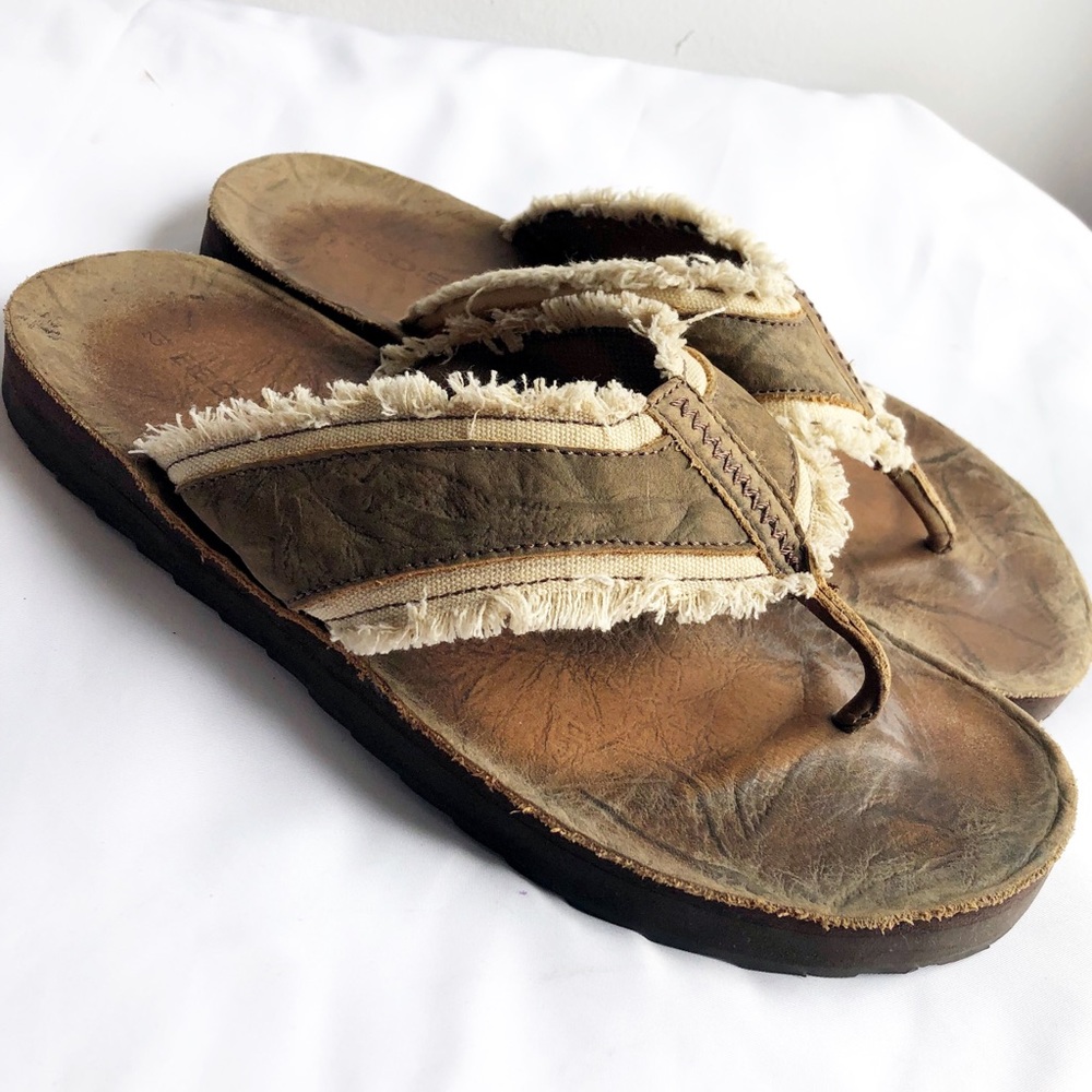 Bed Stu leather fringe flip flop sandal Sz 12